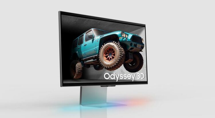 Frontal del monitor Samsung Odyssey 3D