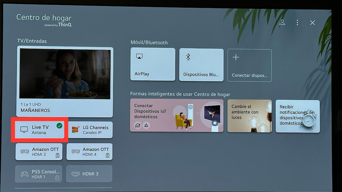 Cómo cambiar la entrada por defecto en tu televisor LG con webOS