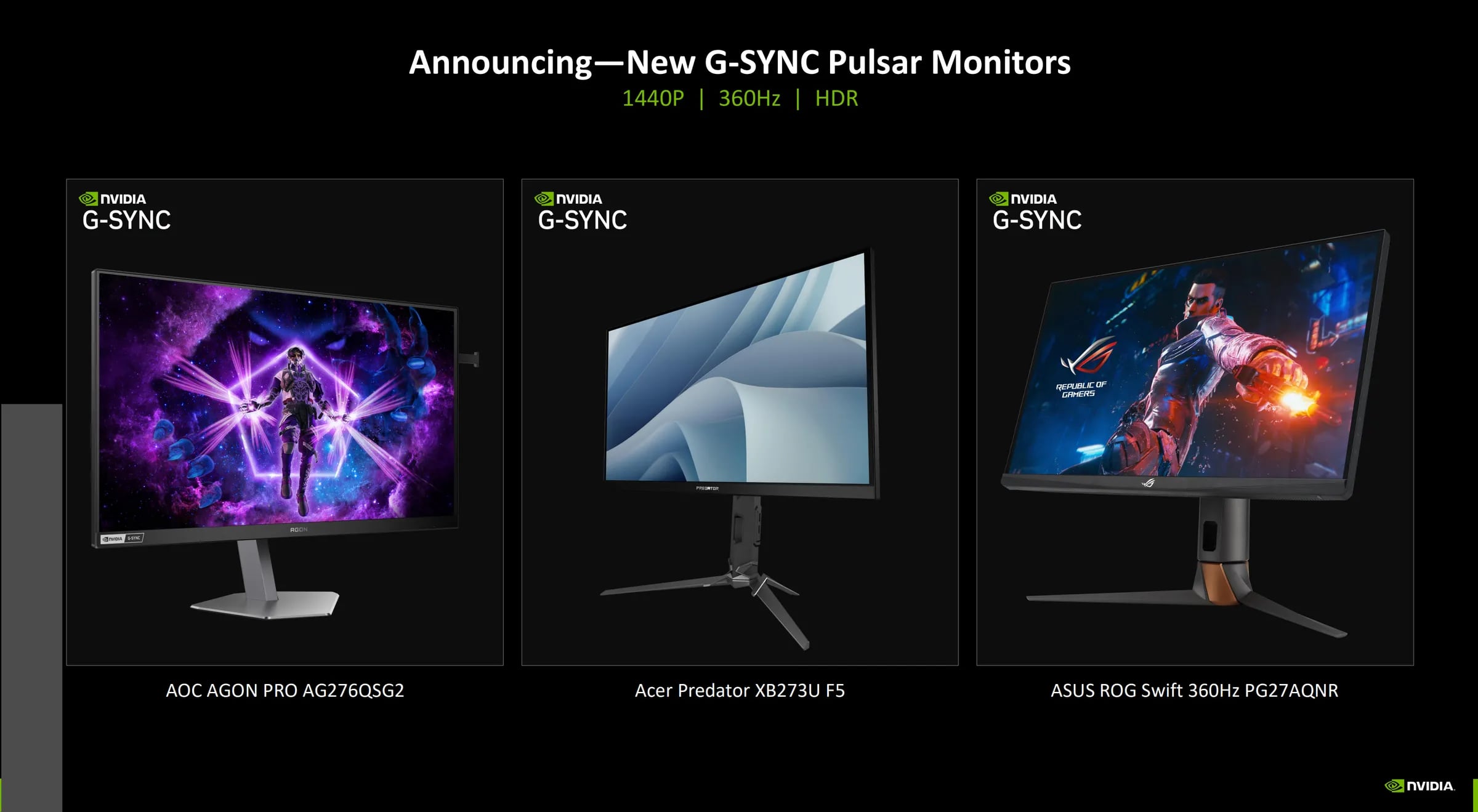 Nvidia presenta los primeros monitores con la nueva tecnología G-Sync Pulsar