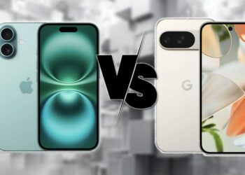 iPhone 16 con Pixel 9 y fondo