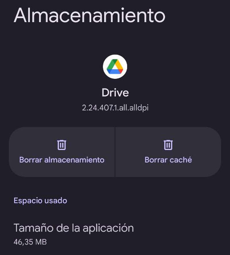 Caché Google Drive en Android