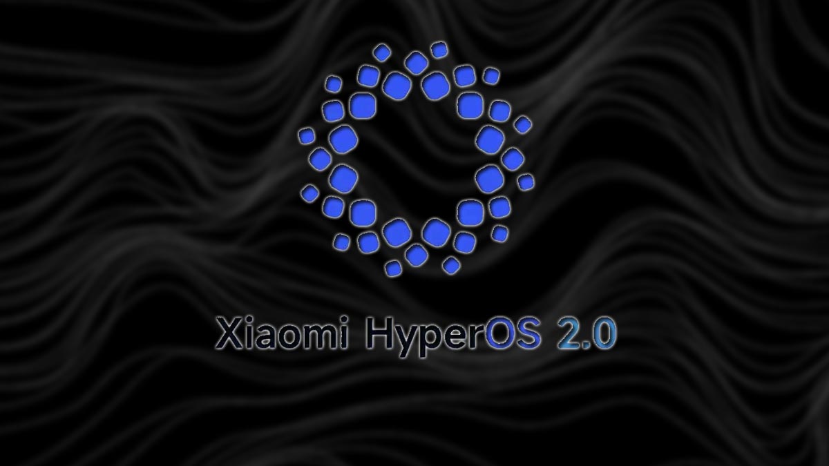 Logotipo de HyperOS 2.0 de Xiaomi con fondo negro