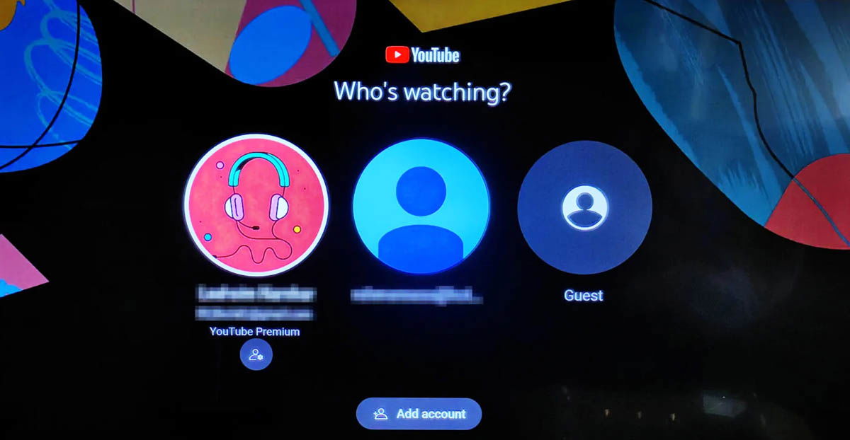 Nueva selección de cuentas en YouTube para Android TV