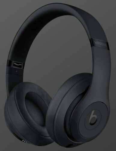 Beats Studio3 de color negro con fondo gris