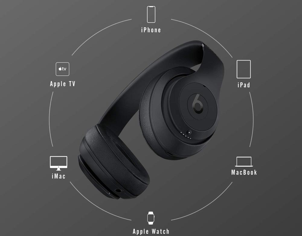 Opciones de Beats Studio3 Wireless al utilziarlos con Apple