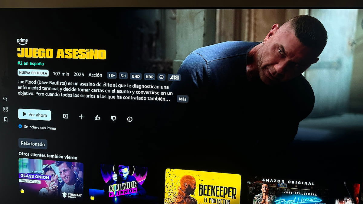 El juego del asesino, la nueva película de Dave Bautista que se ha ido directamente al top en Prime Video