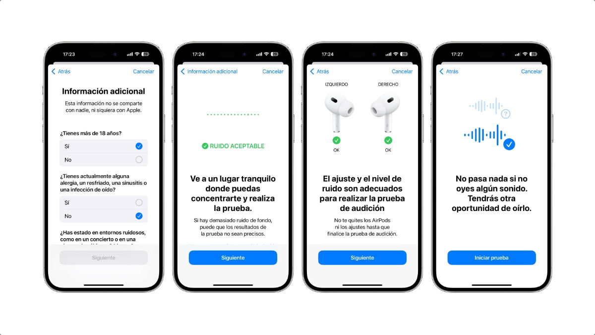 Cómo realizar una prueba auditiva con los AirPods Pro 2