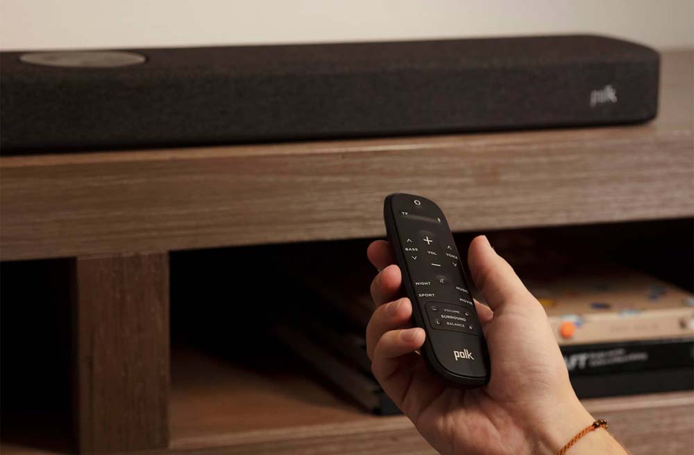 Mando a distancia de la barra de sonido Polk Audio React Sound Bar