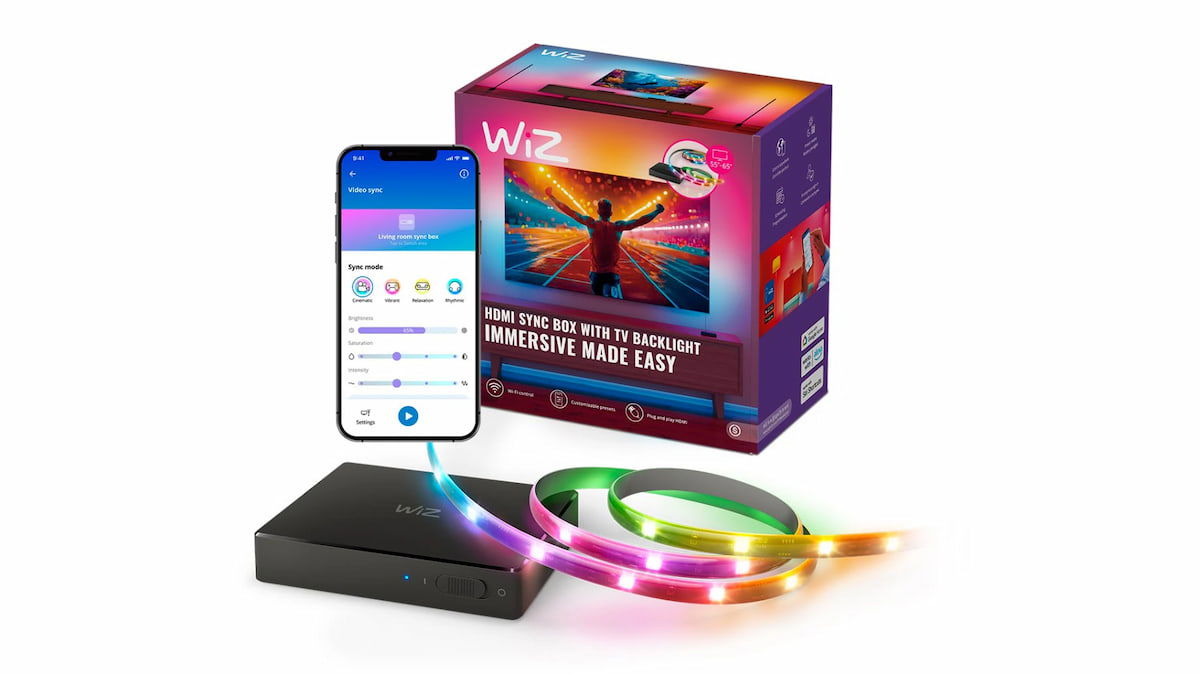 La alternativa barata a Philips Hue Play HDMI Sync Box ya está aquí: WiZ quiere revolucionar tu salón por menos de 90 euros