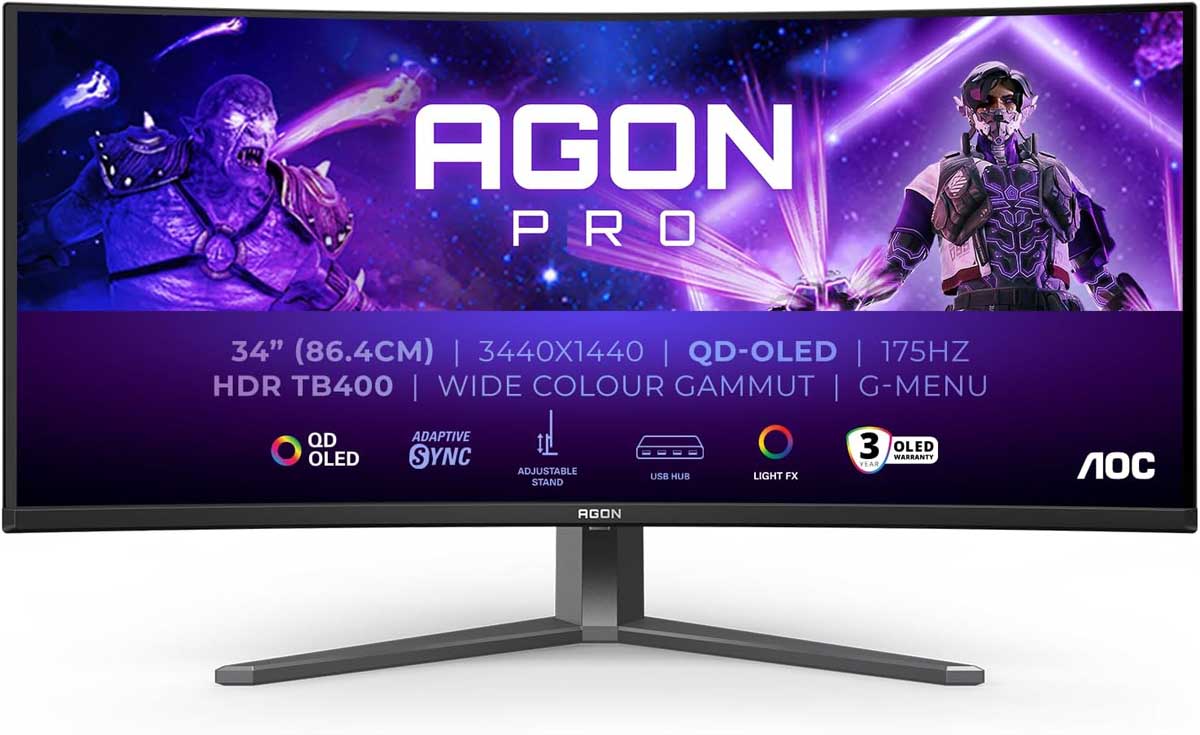 Frontal del monitor AOC Agon Pro AG346UCD