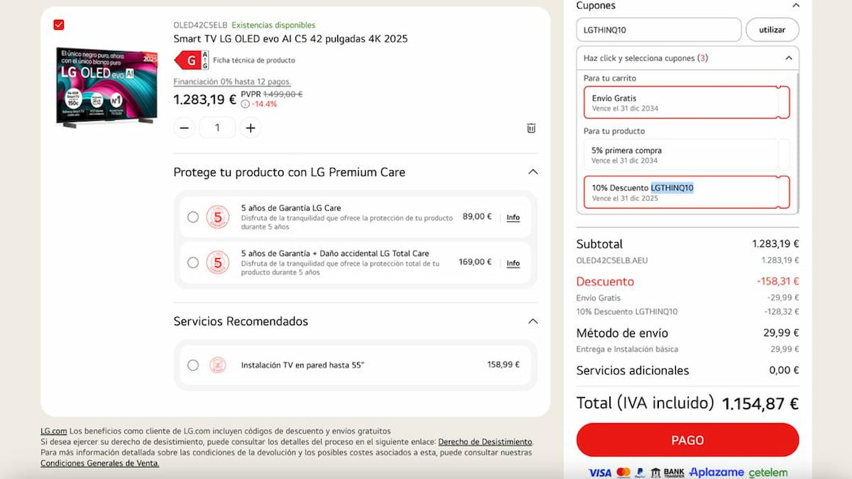 LG OLED C5 de 42 pulgadas: el mejor televisor para espacios pequeños… ¡y con ofertón incluido!