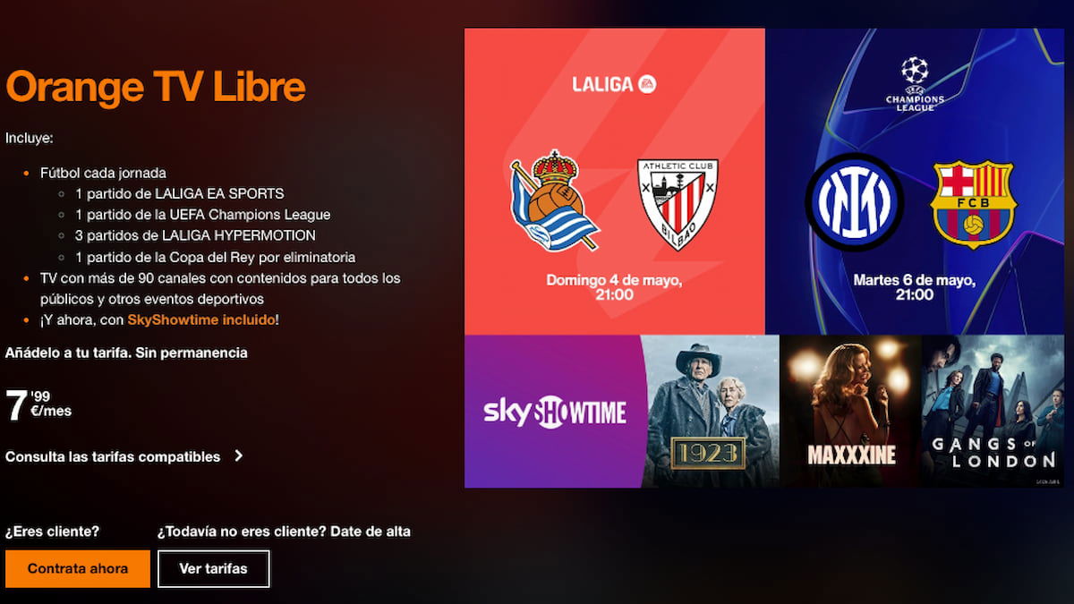 Orange TV Libre ya está disponible para todos: fútbol, películas y más sin ser cliente