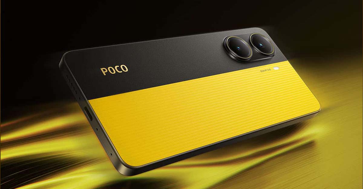 POCO X7 Pro trasera de color amarillo