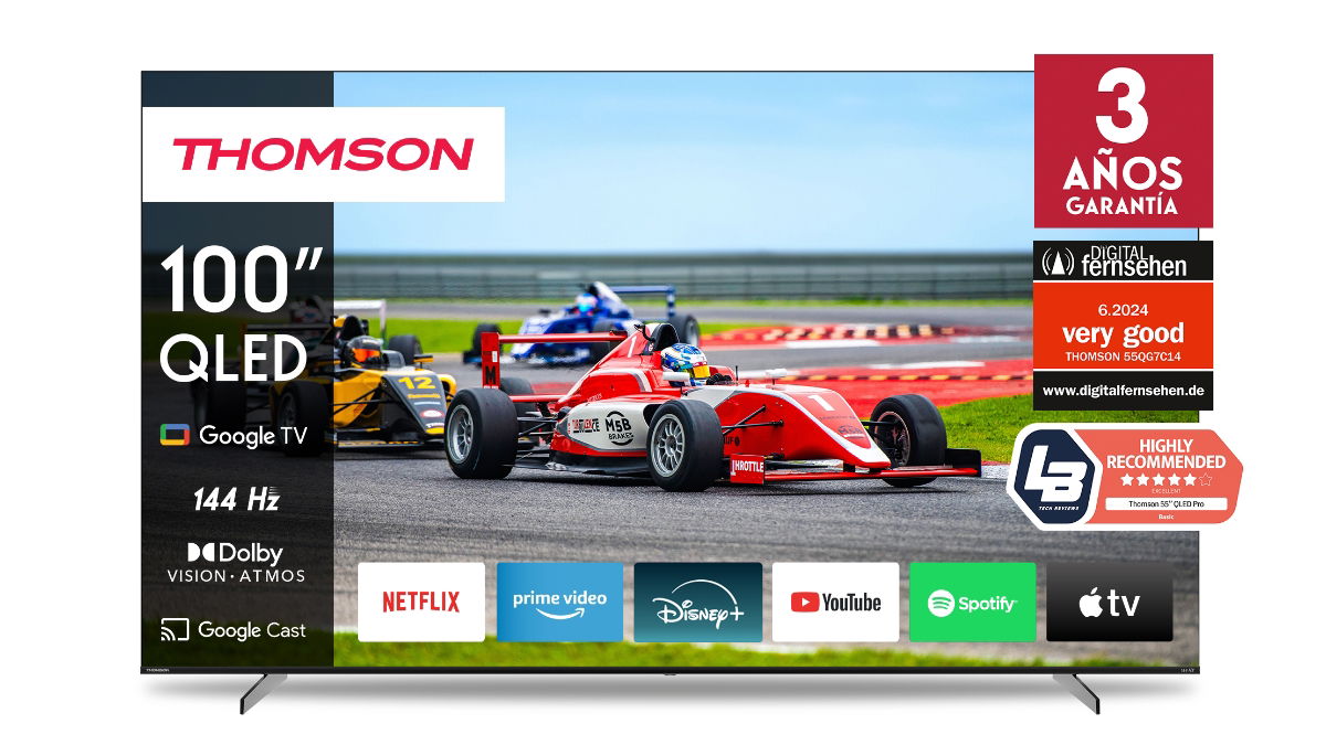 ¡Thomson se lanza a lo grande! Así es su nueva tele de 100 pulgadas con Google TV