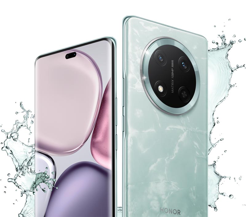 Honor X9C con agua