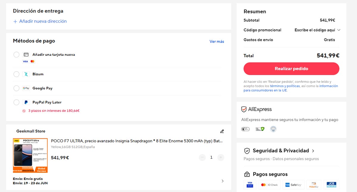 Compra del POCO F7 Ultra 