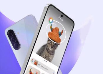 Imagen Samsung Galaxy A36 5G con onda de fondo