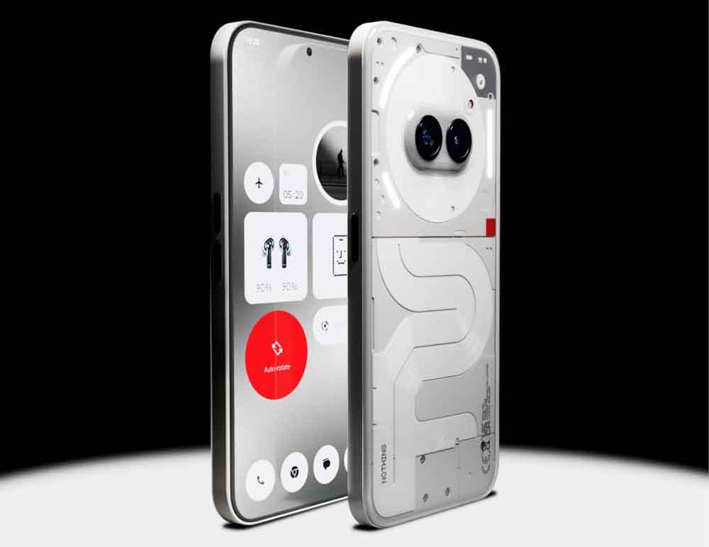 Diseño del Nothing Phone (2a) de color blanco