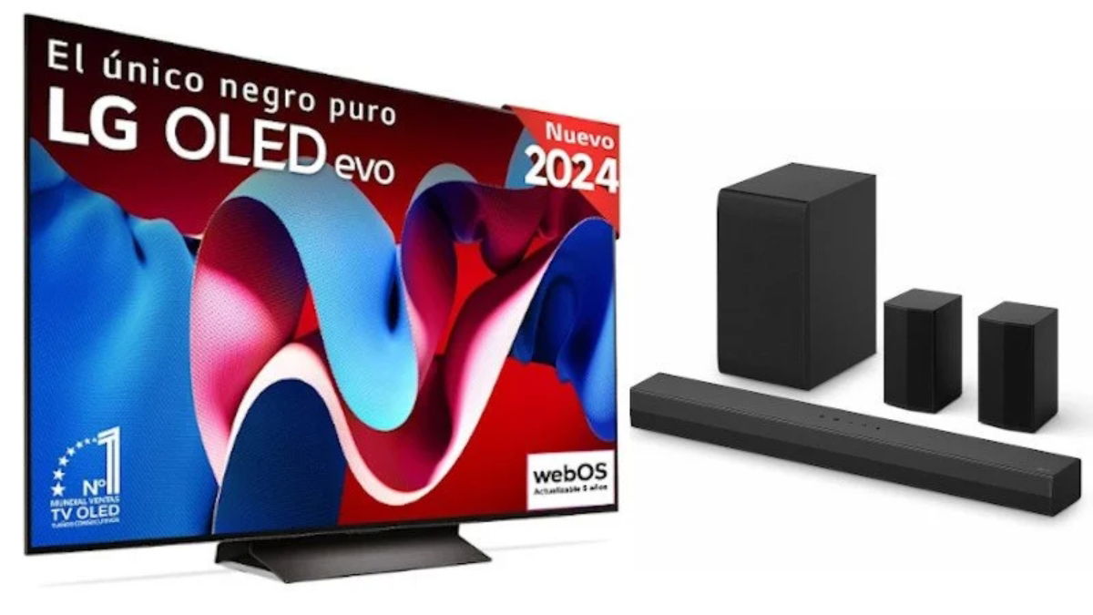 LG OLED C4 de 55 pulgadas con barra de sonido S40TR a preciazo con este ofertón