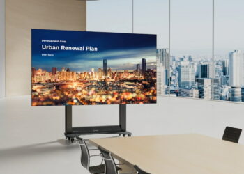 Este televisor plegable de 138 pulgadas de ViewSonic es tan bestia que parece de ciencia ficción