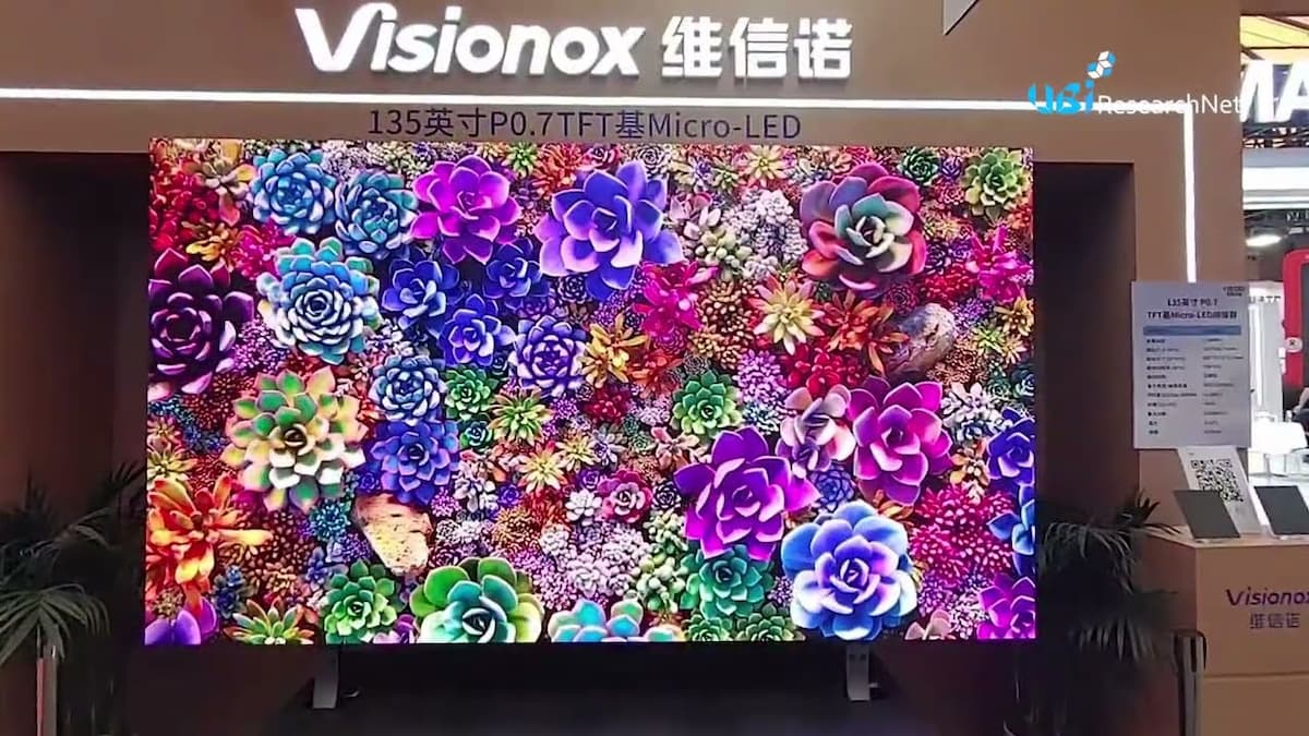 La nueva bestia de Visionox: el televisor MicroLED más grande del mundo con 135 pulgadas