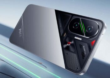 POCO F7 con imagen de fondo y cámara