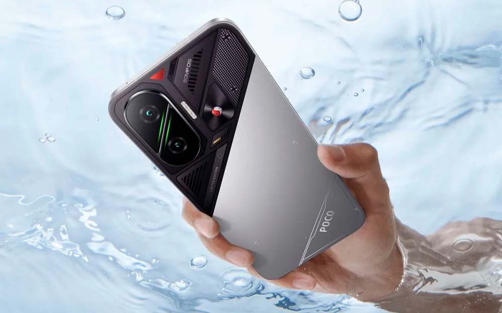 POCO F7 sumergido en agua