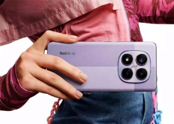 Teléfono Redmi Note 14 Pro 5G de color lila