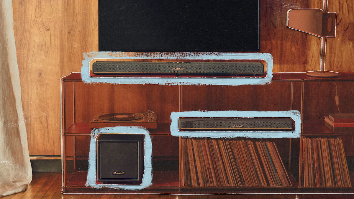 Marshall lanza la barra de sonido Heston 60 y el Sub 200: Dolby Atmos, bajos potentes y cine en casa retro