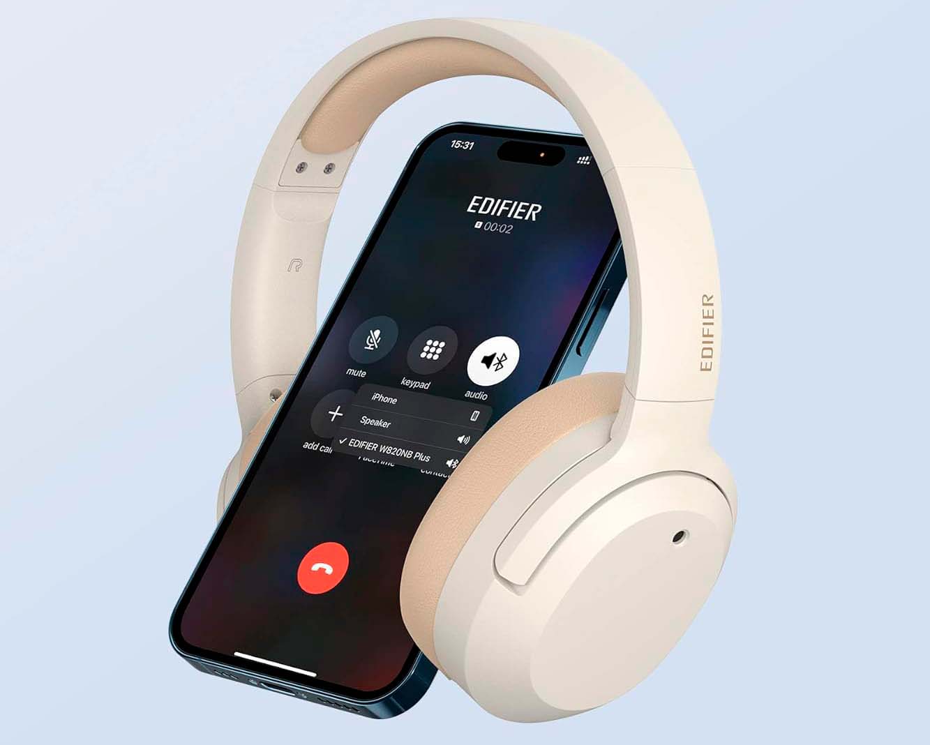 Edifier W820NB Plus con un móvil