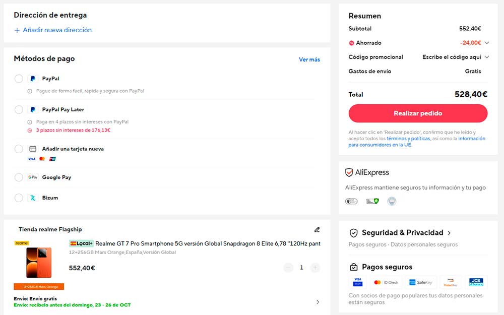 Oferta por el realme GT 7 Pro