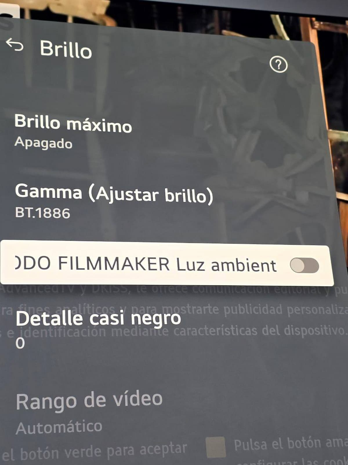 Cómo activar el modo "FILMMAKER Mode luz ambiental" en tu televisor LG con webOS