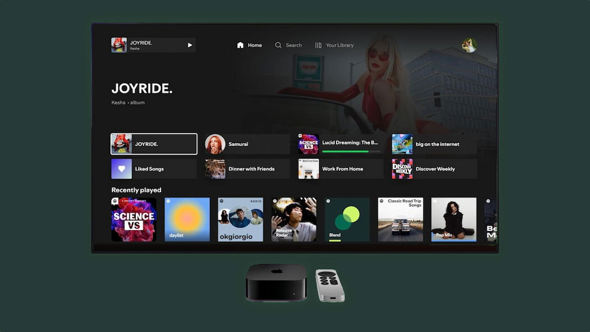 Spotify revoluciona su app para Apple TV: nuevo estilo y mucho contenido en vídeo