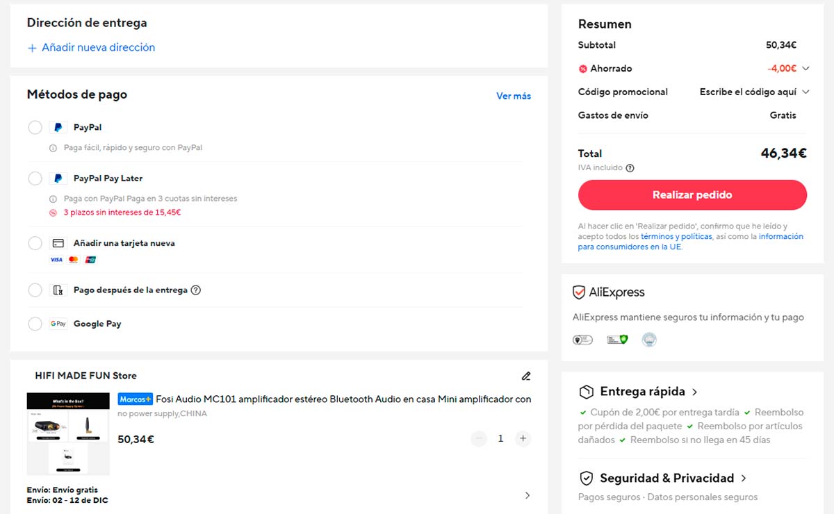 Oferta por el Fosi Audio MC101