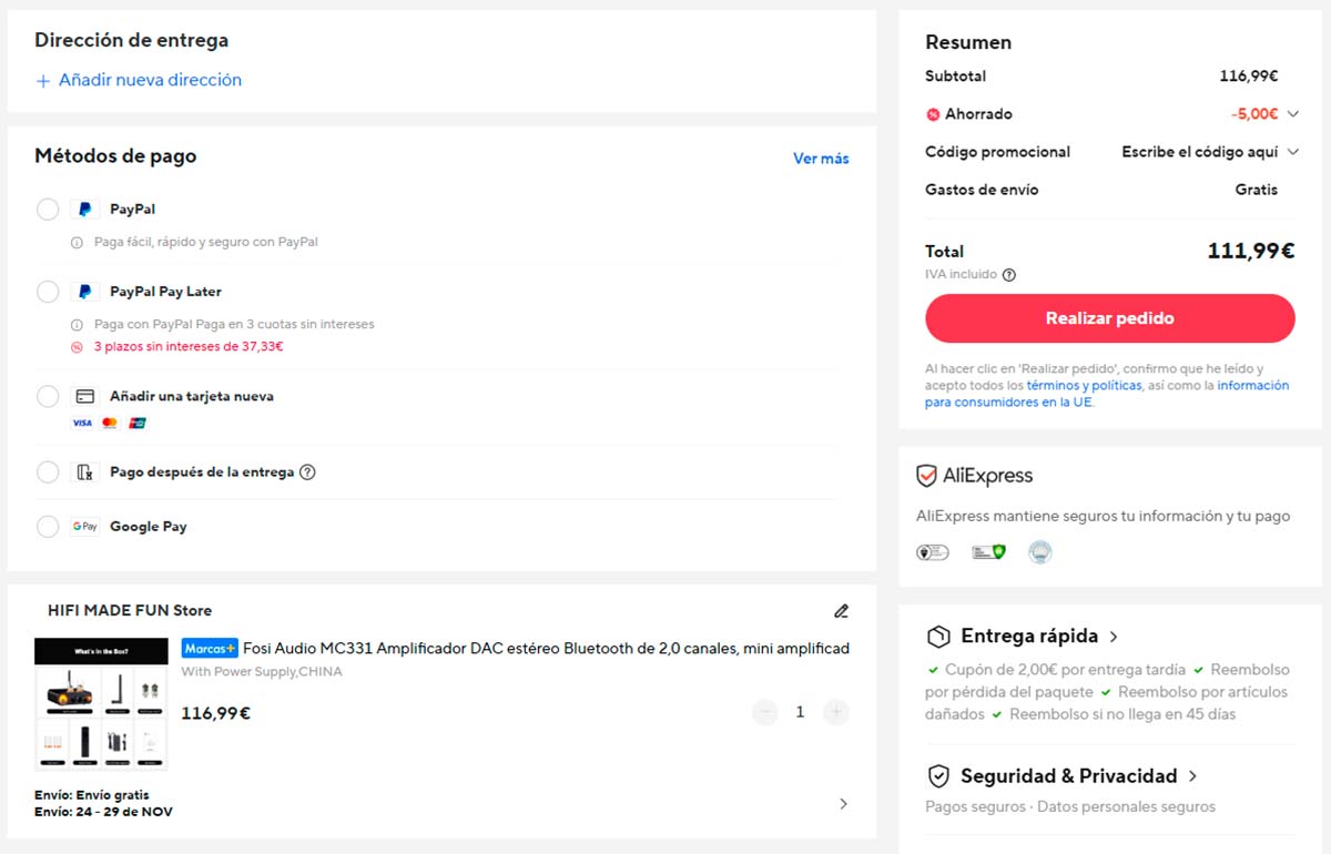 Oferta por el Fosi Audio MC331