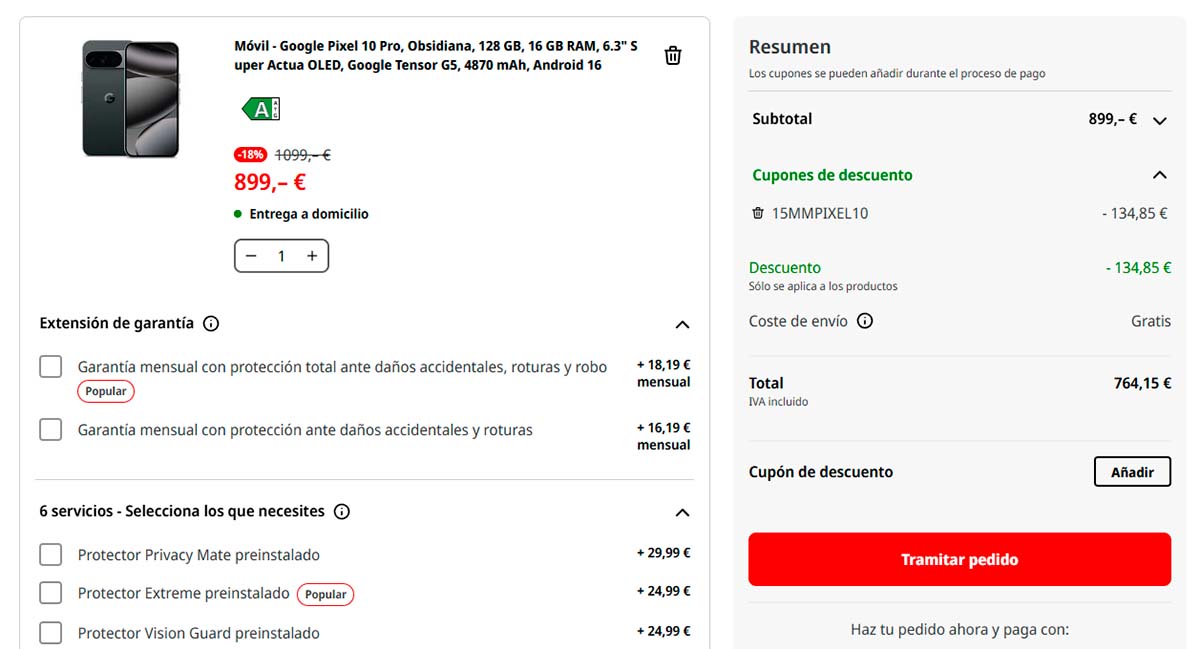 Oferta por el Google Pixel 10 Pro