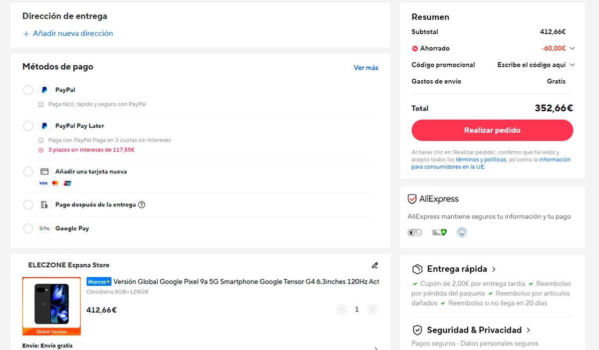 Oferta por el Pixel 9a