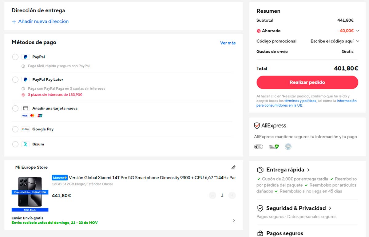 Oferta por el Xiaomi 14T Pro