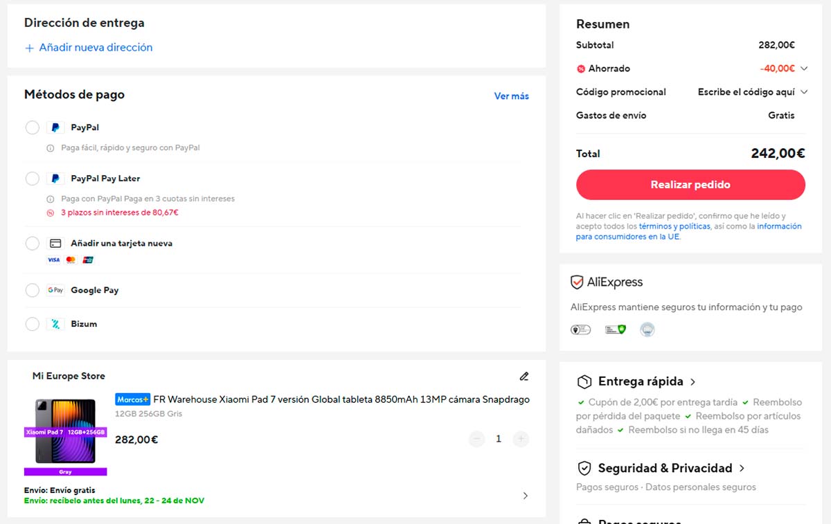 Oferta por el Xiaomi Pad 7
