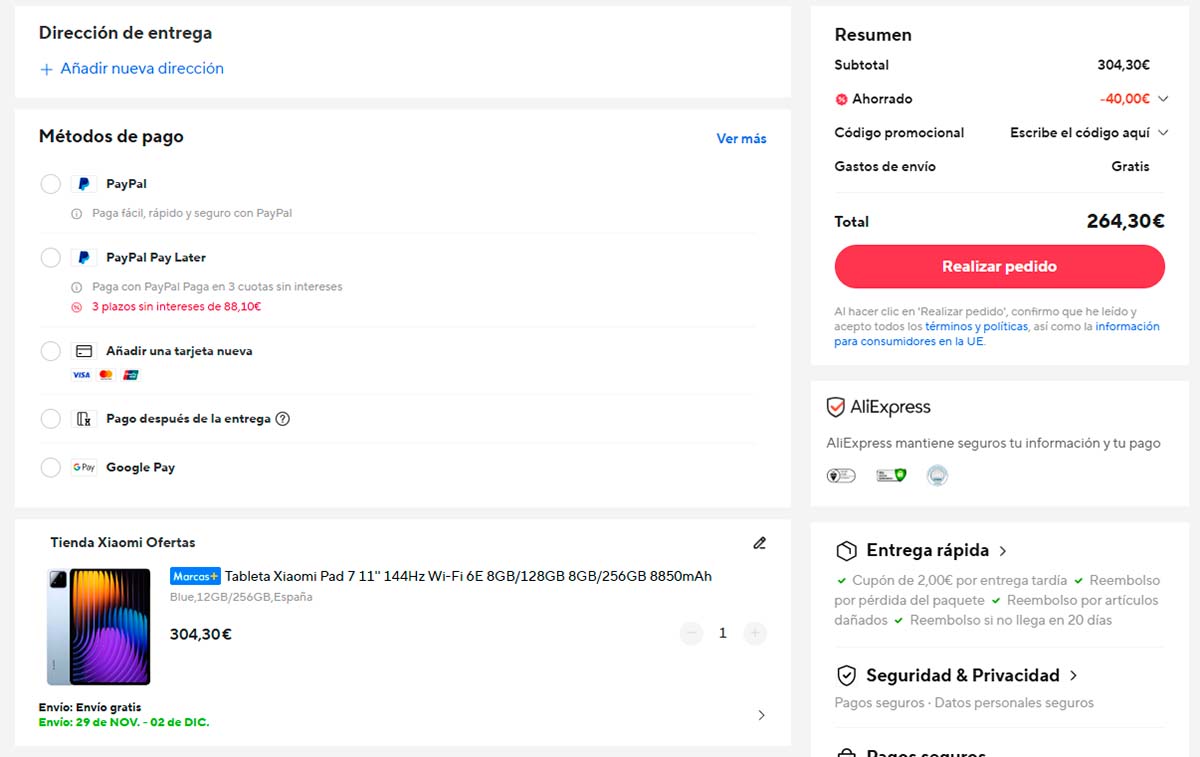 Oferta por el Xiaomi Pad 7