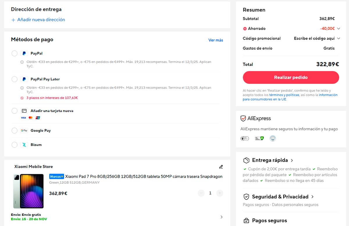 Oferta por el Xiaomi Pad 7 Pro