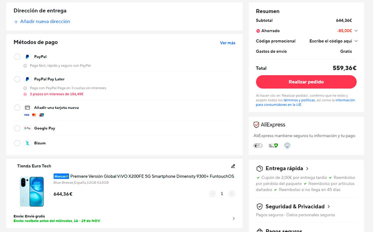 Oferta por el vivo X200 FE