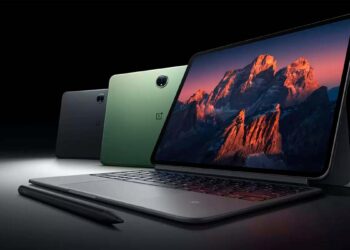 Tablet OnePlus Pad 2 con fondo de color negro