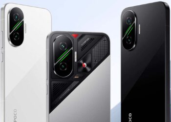 Colores del POCO F7 con fondo azul