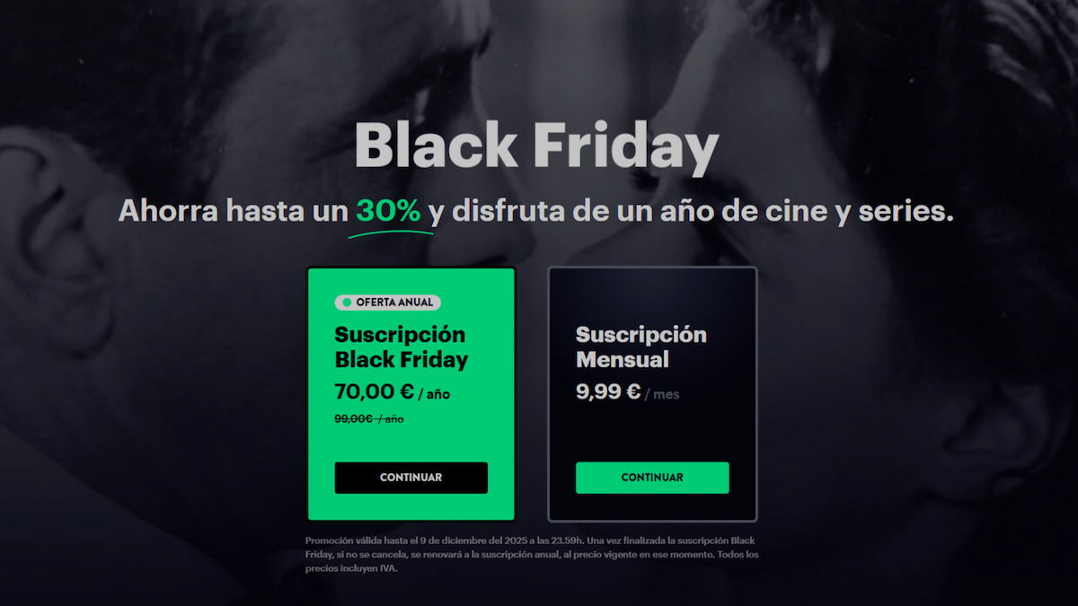 Filmin tira la casa por la venta por el Black Friday: un año de suscripción por solo 70 euros