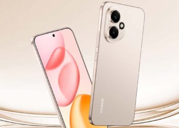 Teléfono Honor 400 de color dorado