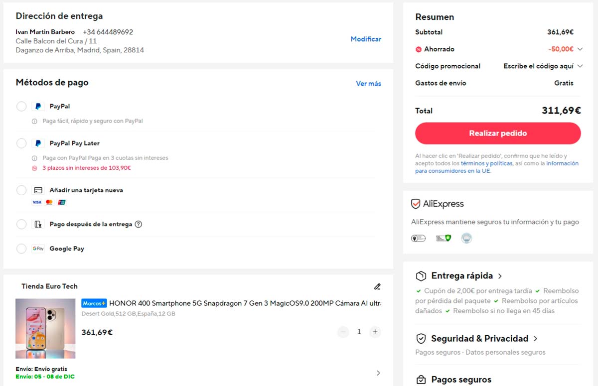 Oferta por el Honor 400