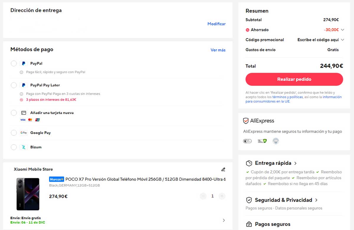 Oferta por el POCO X7 Pro