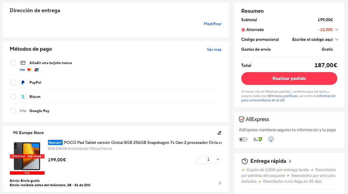 Oferta por el tablet POCO Pad