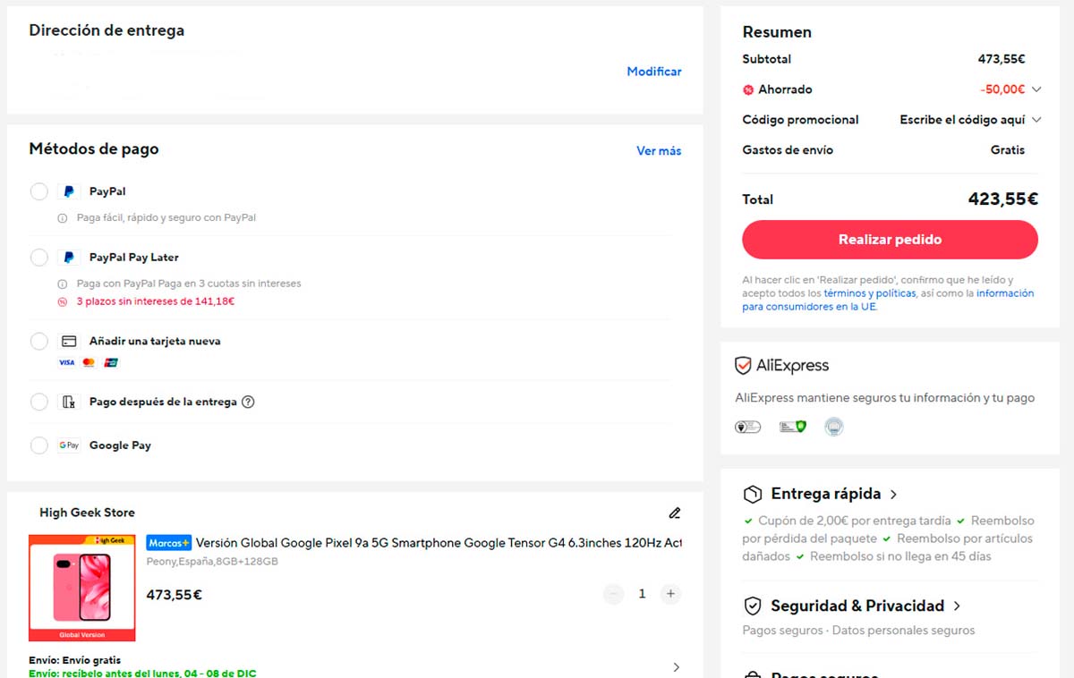 Oferta por el Pixel 9a